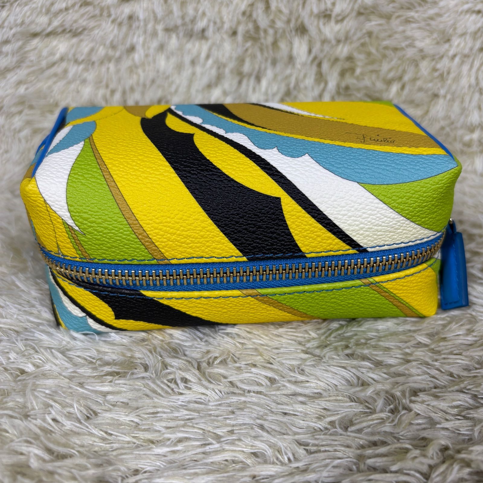 美品】エミリオプッチ ポーチ クラッチ PVC レザー 総柄 マルチカラー