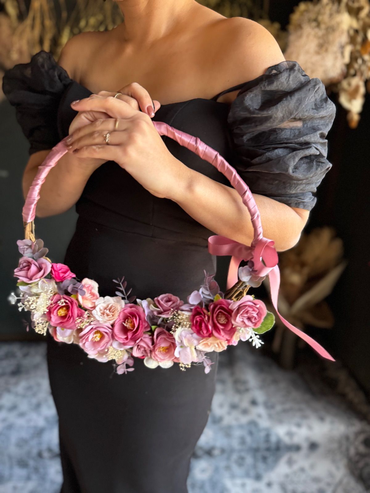 No.219 リースブーケ 結婚式 前撮り ウエディングブーケ くすみ くすみ 