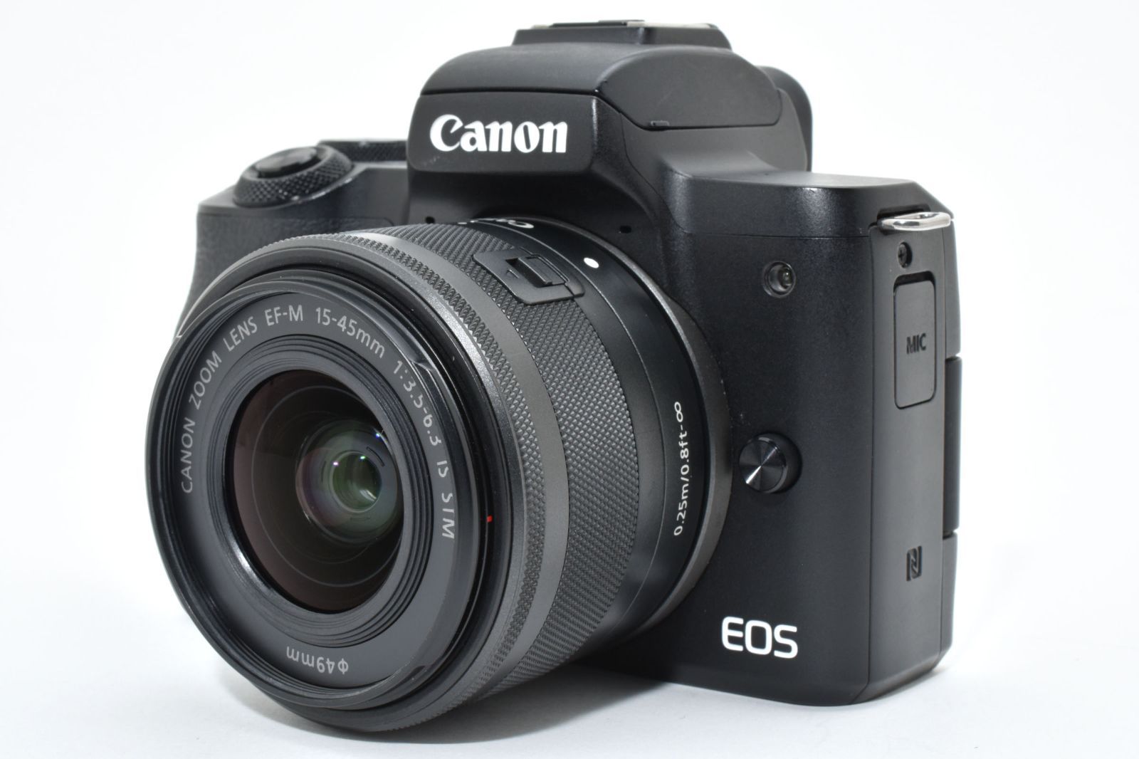 外観 上 キヤノン Canon EOS Kiss M EF 15 45 IS STM レンズキット ブラック ショット数33000回以下