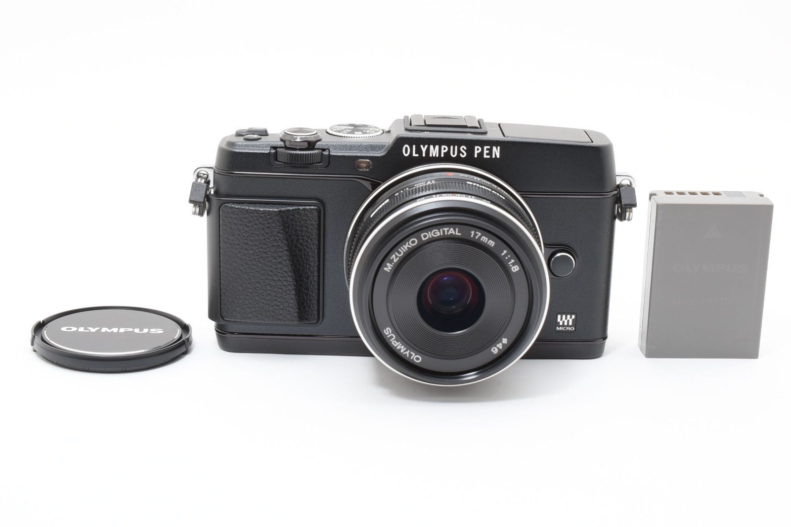 級 オリンパス OLYMPUS PEN E-P 5 17 mm F 1.8 レンズキット ブラック ショット数927回 バッテリー付