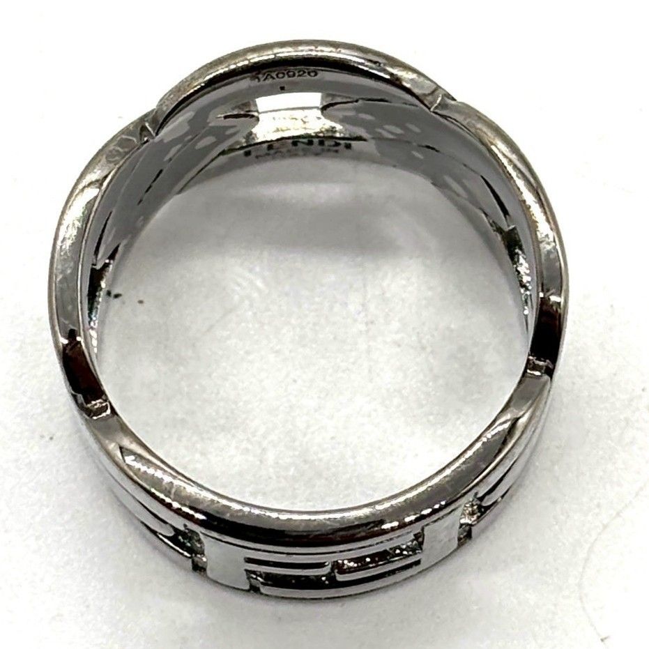 鋼の存在感を纏う】 FENDI フェンディ ズッカ リング FFロゴ チェーン