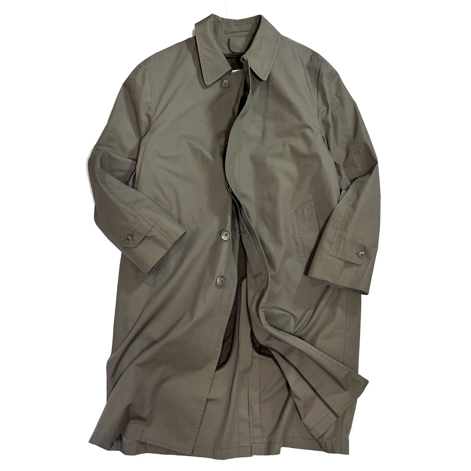 80 s LONDON FOG ロンドンフォグ シンサレート中綿ライナー ヴィンテージ ステンカラーコート バルマカーンコート 40 SHORT L相当 ベージュ 3 M Thinsulate ビジネス 成人式 ゴールデンサイズ v