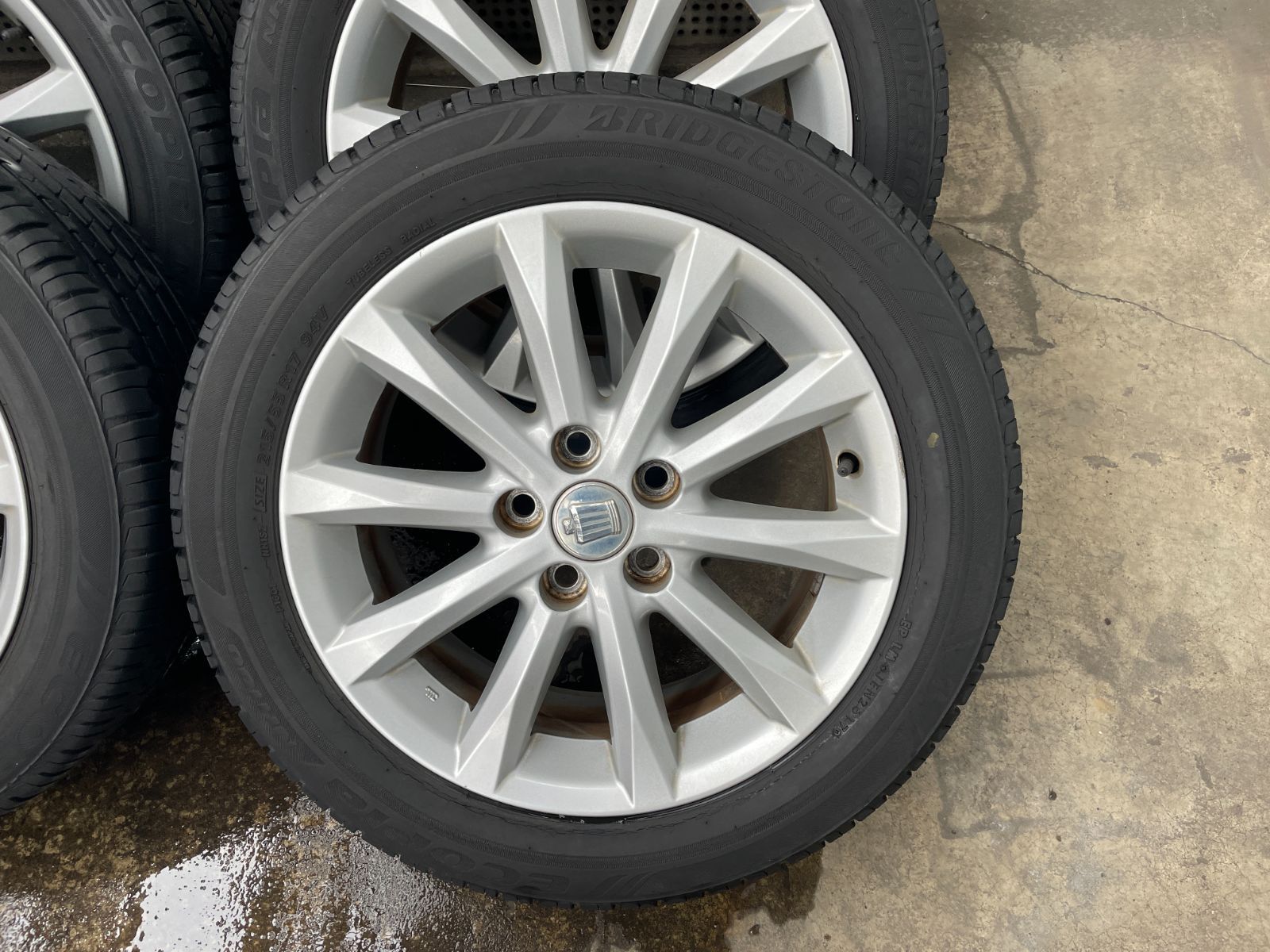 クラウン ロイヤル アルミ 17 7 J 45 PCD 114 3 5 H＆ブリジストン ECOPIA NH 100 215 55 R 品 4本セット 菅73