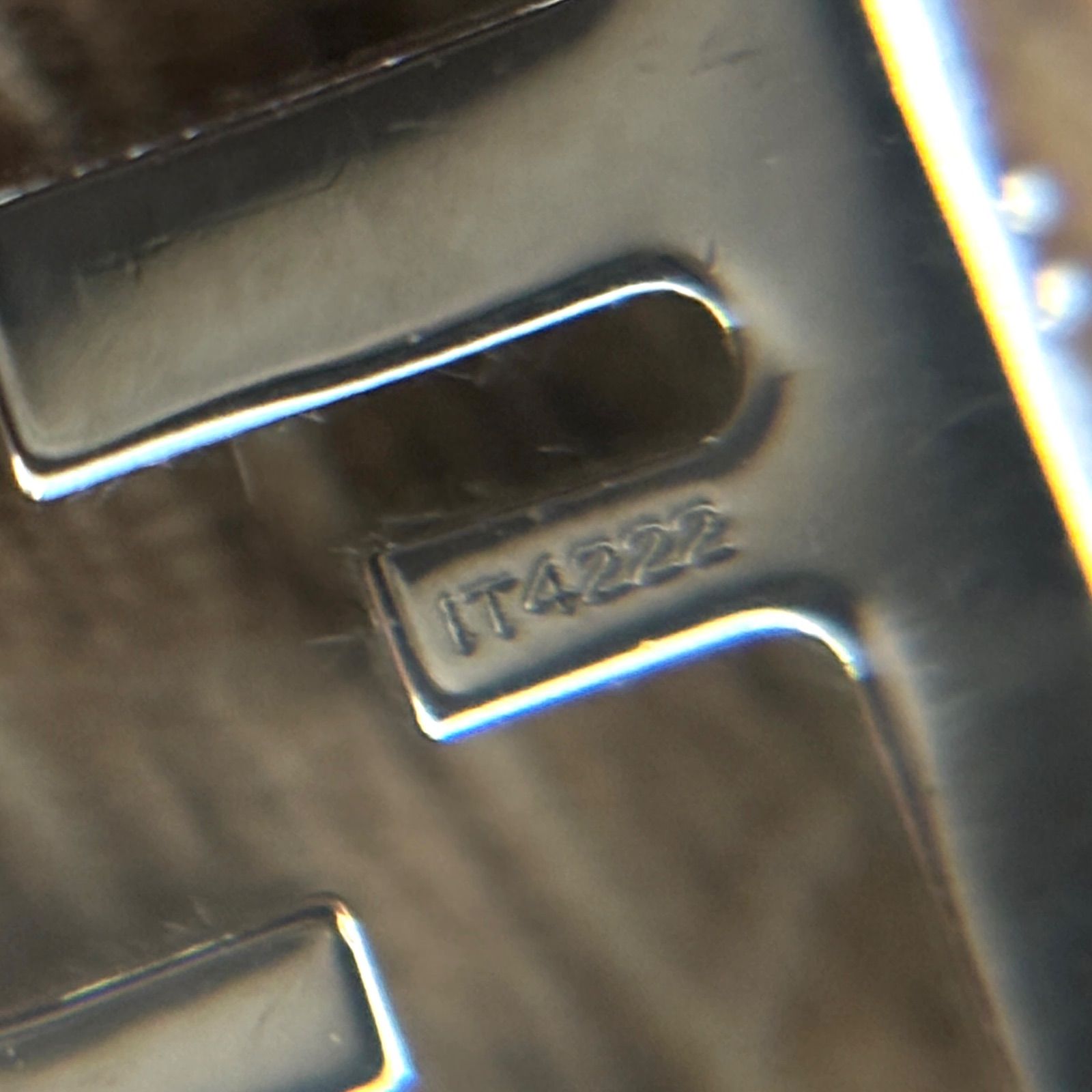 FENDI フェンディ オーロック ラインストーン ロゴピアス 片耳のみ シルバー ピアス(片耳用) アクセサリー メンズ