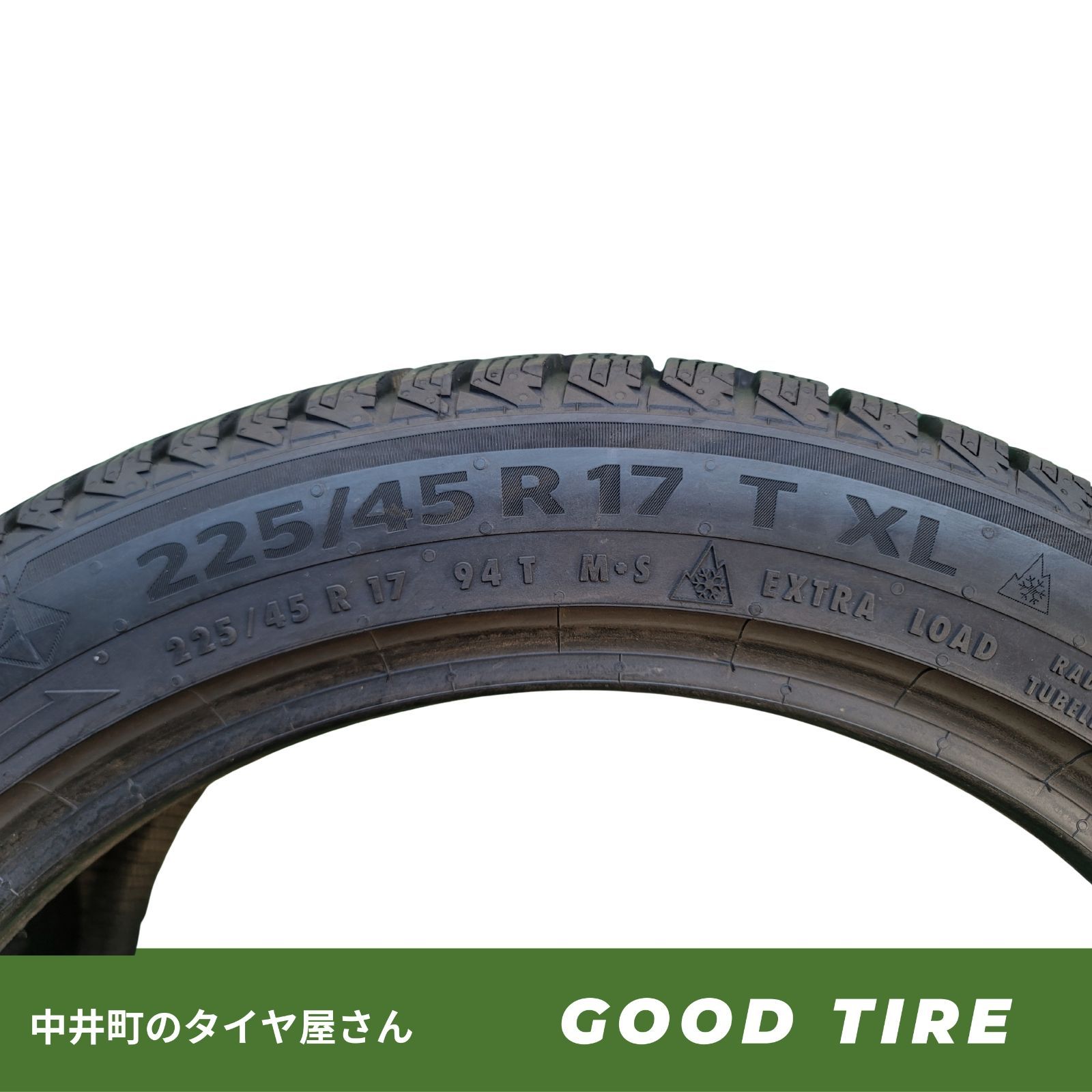 中古タイヤ4本セット 225/45/17 CONTINENTAL ほぼ新品のタイヤ 中古タイヤ4