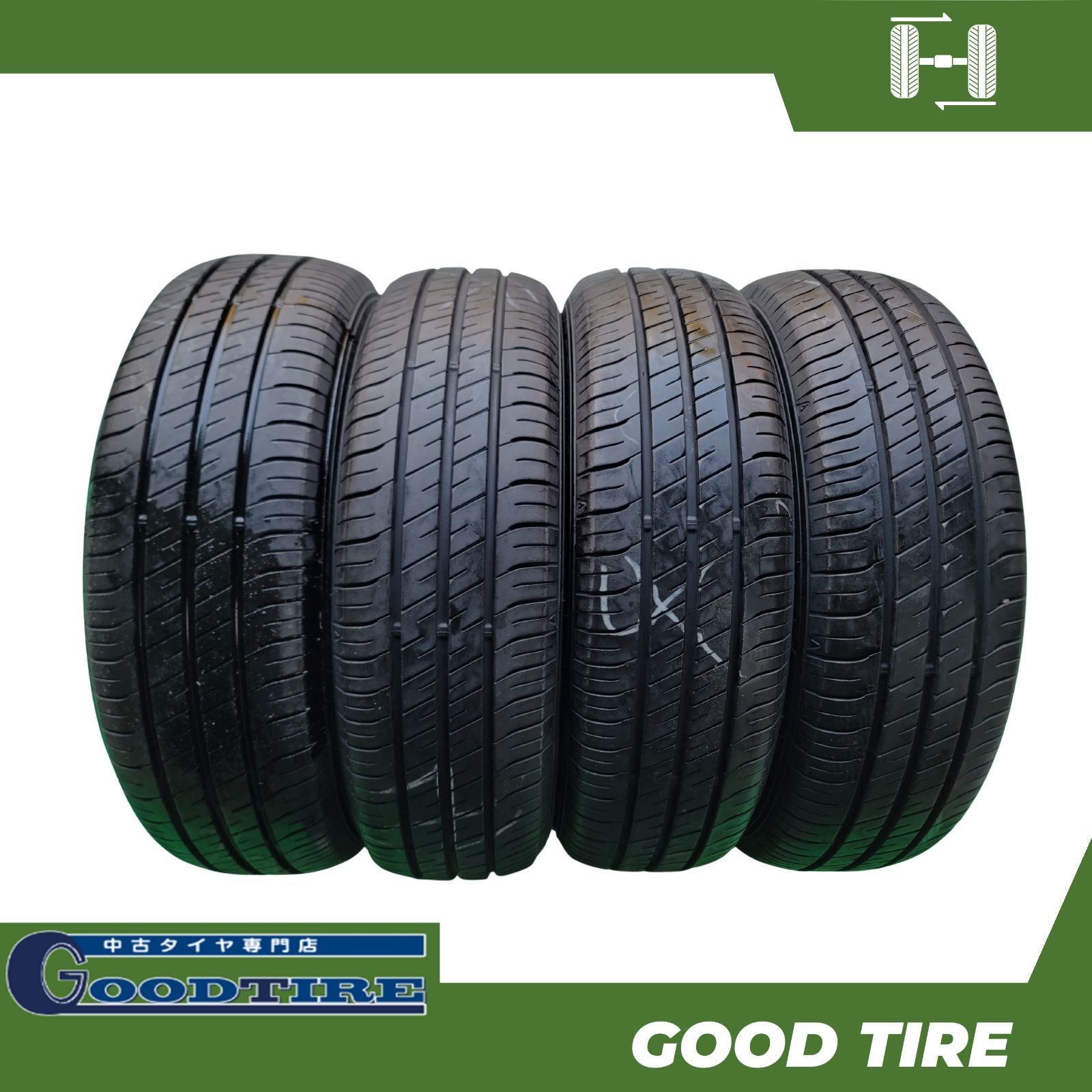 175 65 R 15 グッドイヤー ECO EG 02 製 4本 夏用 8分山 タイヤ アクア フィット ノート 7218