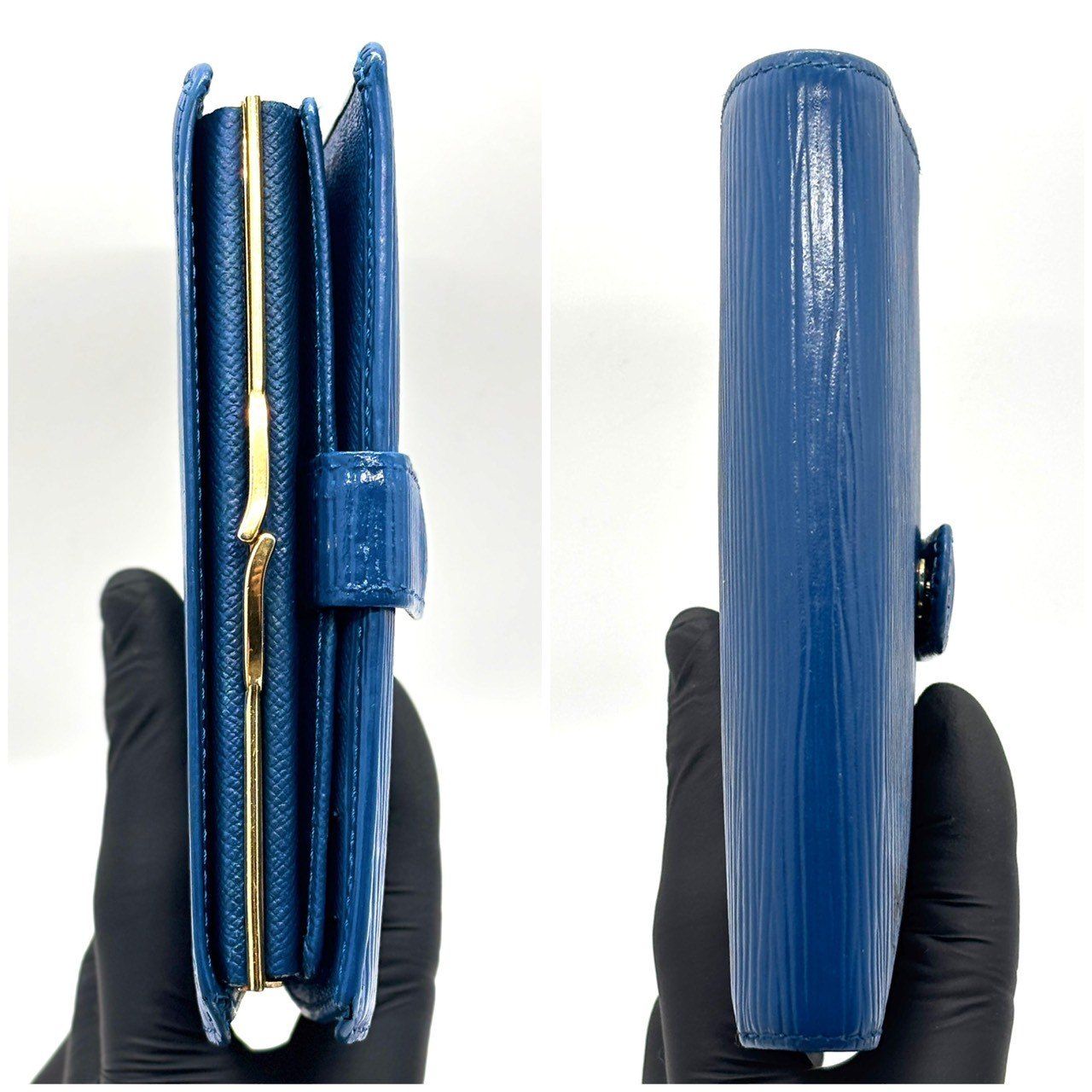 知性が香る青】 LOUIS VUITTON ルイヴィトン 二つ折り財布 エピ