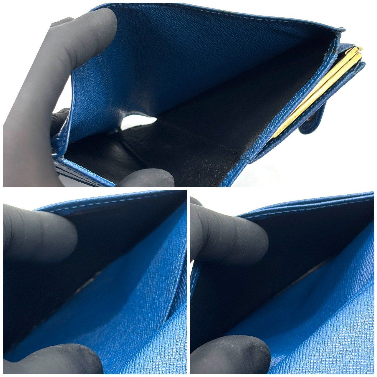 知性が香る青】 LOUIS VUITTON ルイヴィトン 二つ折り財布 エピ