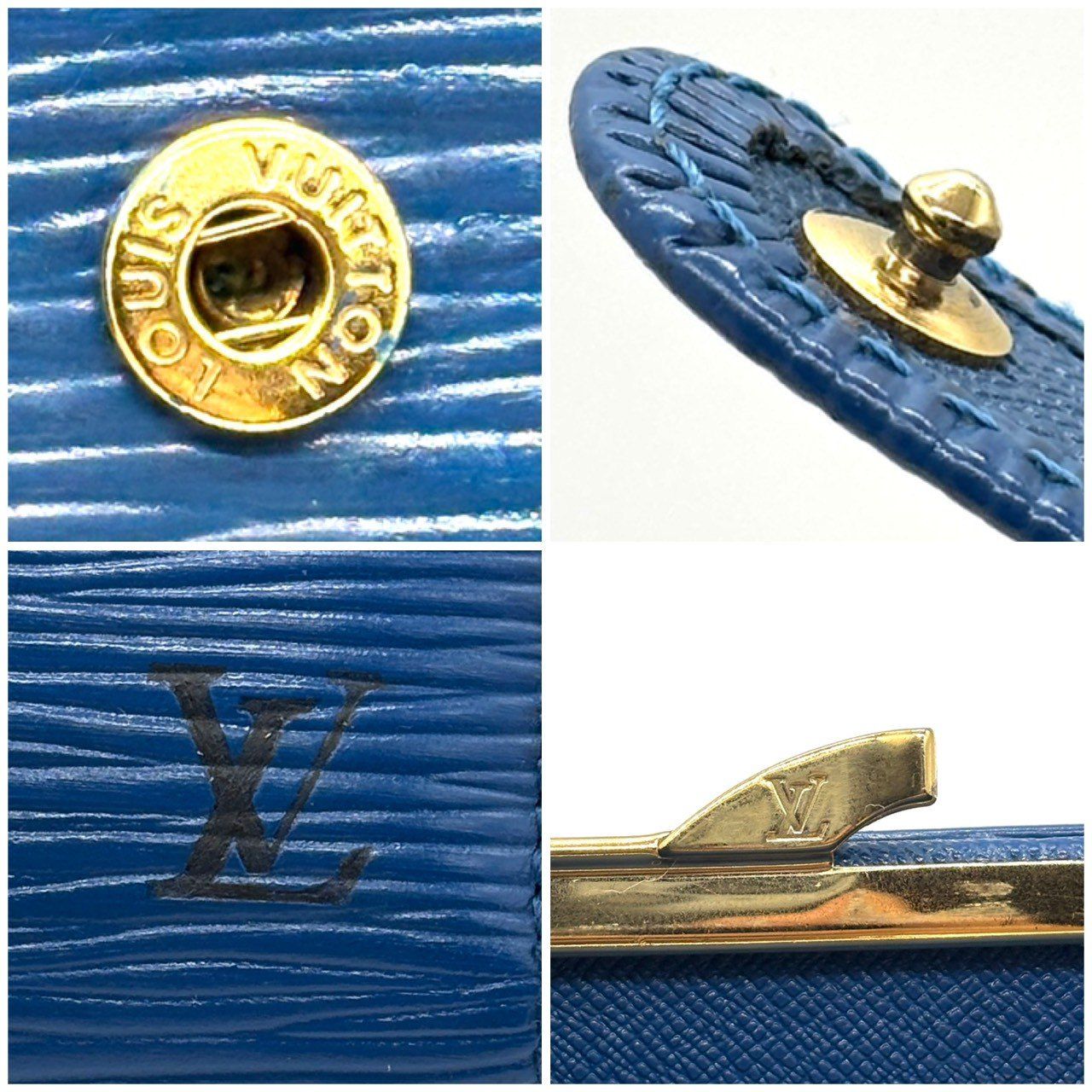 知性が香る青】 LOUIS VUITTON ルイヴィトン 二つ折り財布 エピ