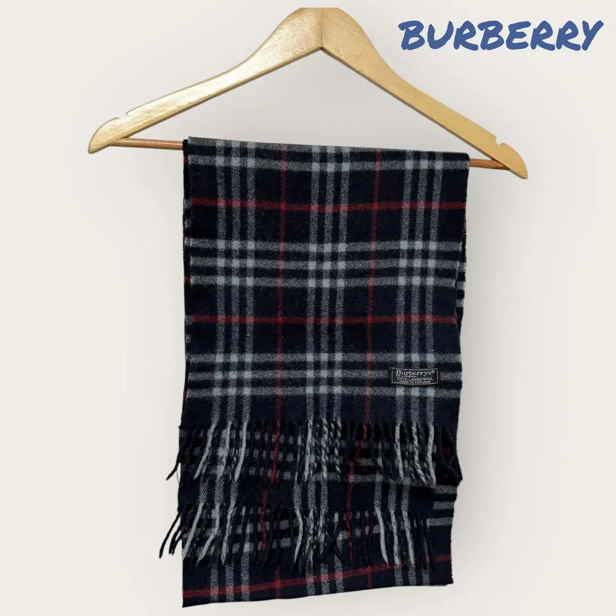 希少色 BURBERRY バーバリー ラムウール チェック柄 長め マフラー BURBERRY バーバリー ネイビー ノヴァチェック ラムウール マフラー