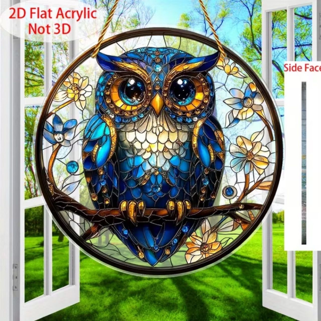 ステンドグラスランプ（フクロウ幸運） チョイス限定】1点もの ステンドグラス・ランプ「幸せを祈って