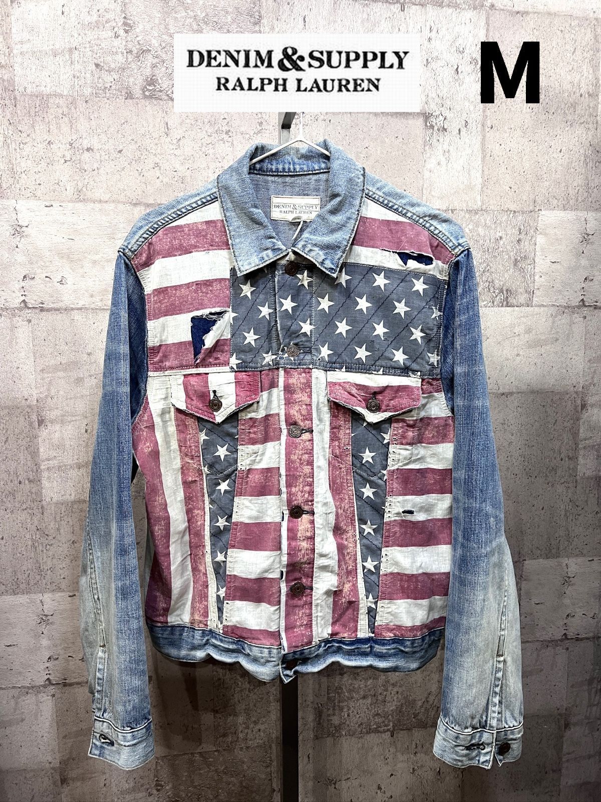 DENIM&SUPPLY 正規品 ユーズド加工 星条旗 デニムジャケット M ラルフ