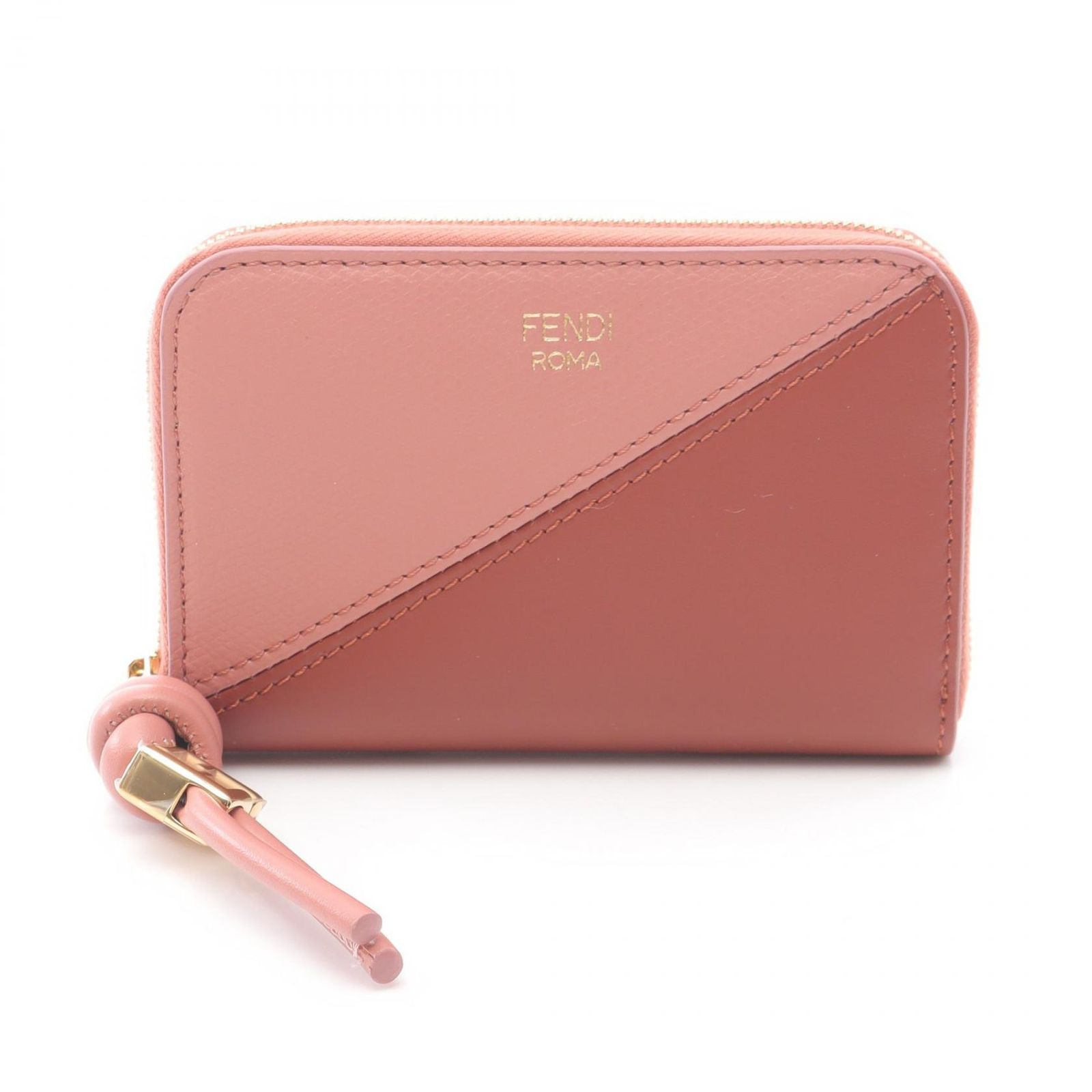 フェンディ FENDI ラウンド財布 FFダイヤモンド ジップアラウンド財布 ミニ ピンク レザー レディース