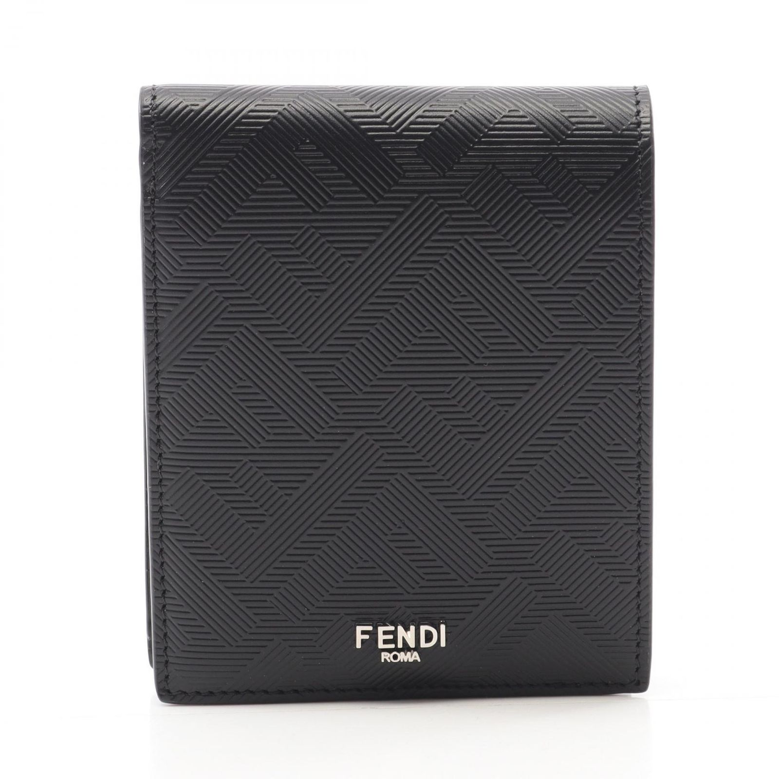 フェンディ FENDI 二つ折り財布 シャドー ブラック レザー メンズ