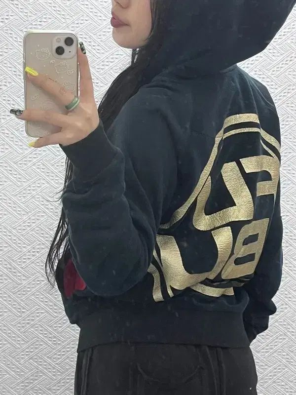 プーFUBU レア 00's ビックロゴ 弱起毛 フードジップアップ L C07464