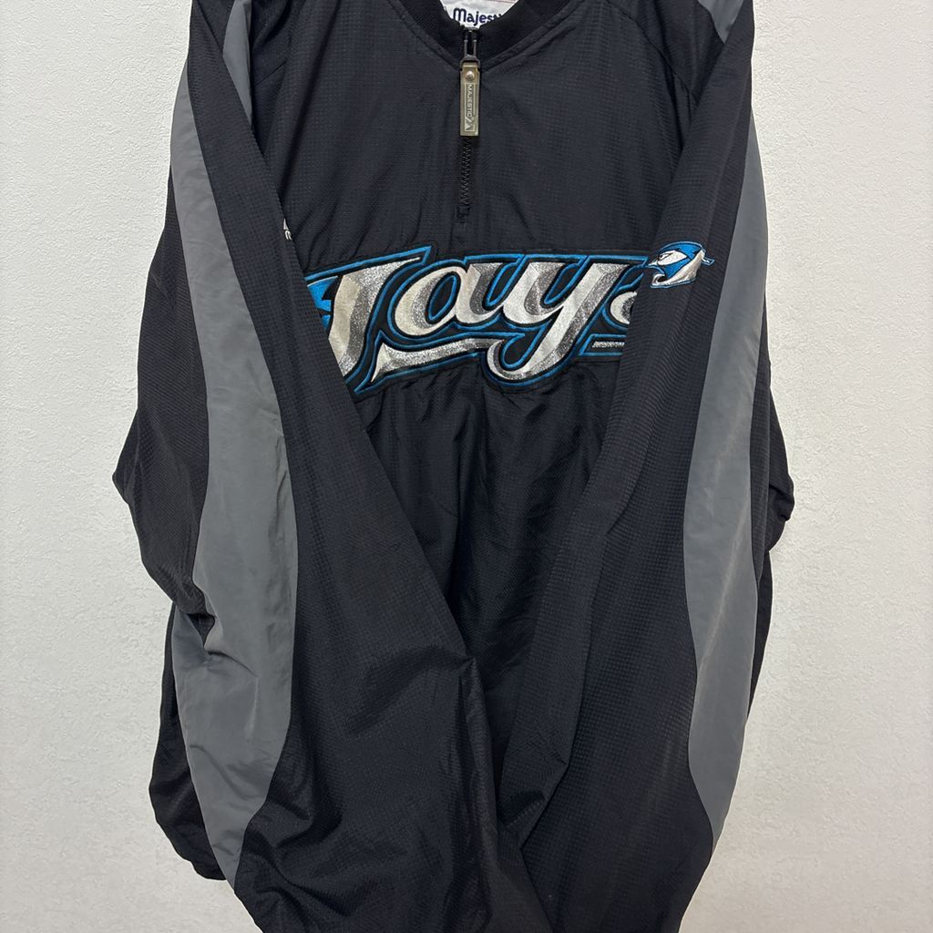 Majestic】 MLB トロントブルージェイズ 卸売 チームロゴ ハーフジップ
