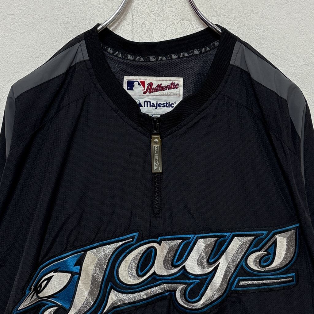 Majestic】 MLB トロントブルージェイズ 卸売 チームロゴ ハーフジップ