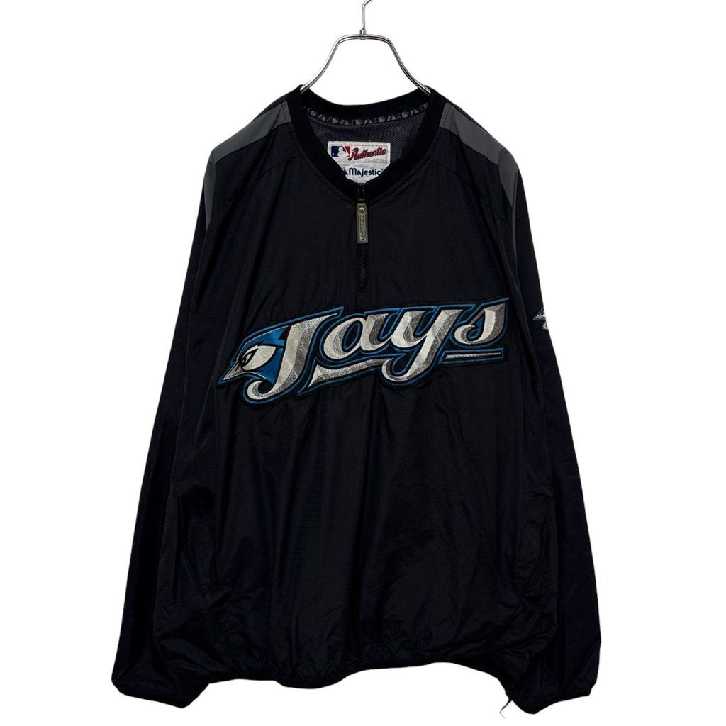 Majestic】 MLB トロントブルージェイズ 卸売 チームロゴ ハーフジップ