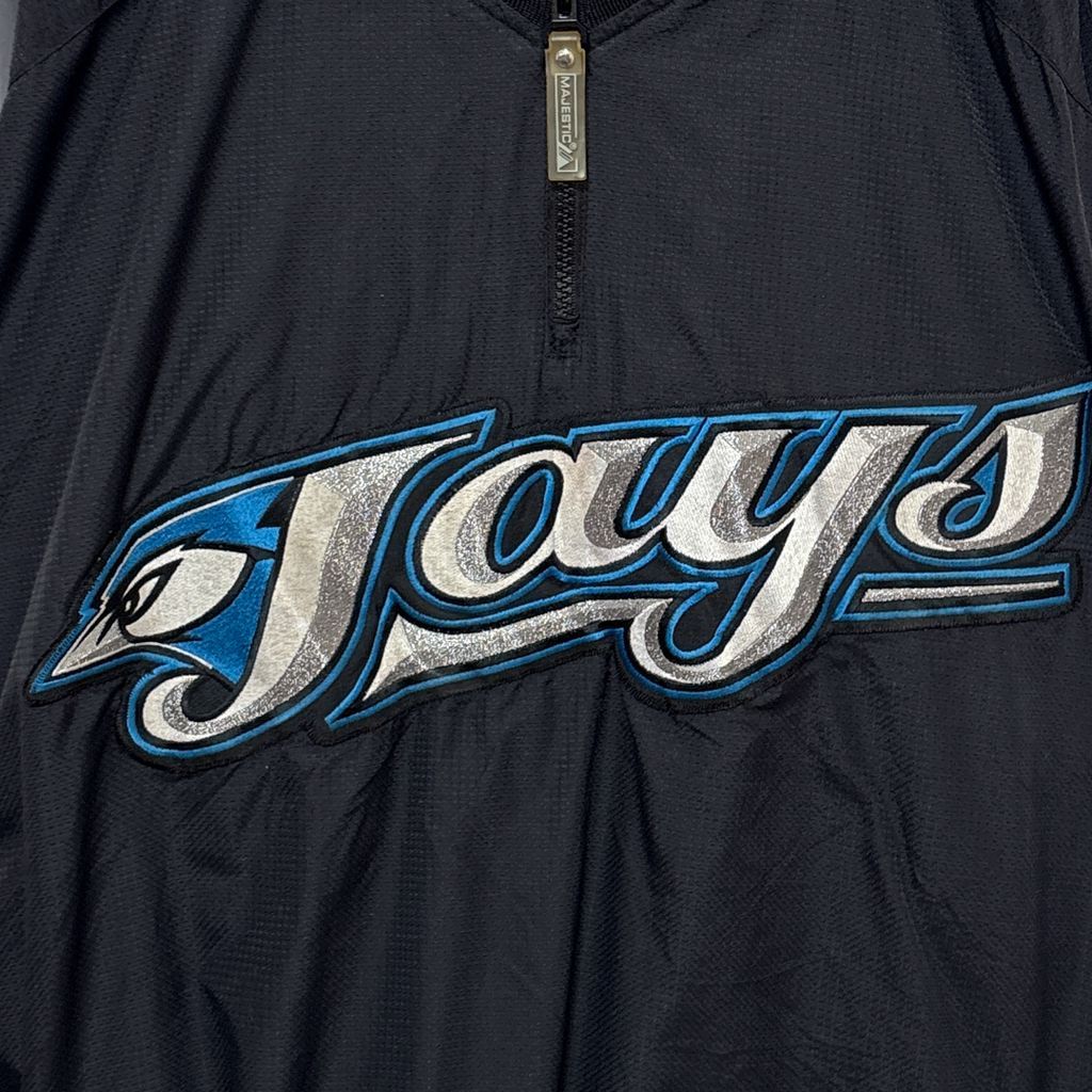 Majestic】 MLB トロントブルージェイズ 卸売 チームロゴ ハーフジップ