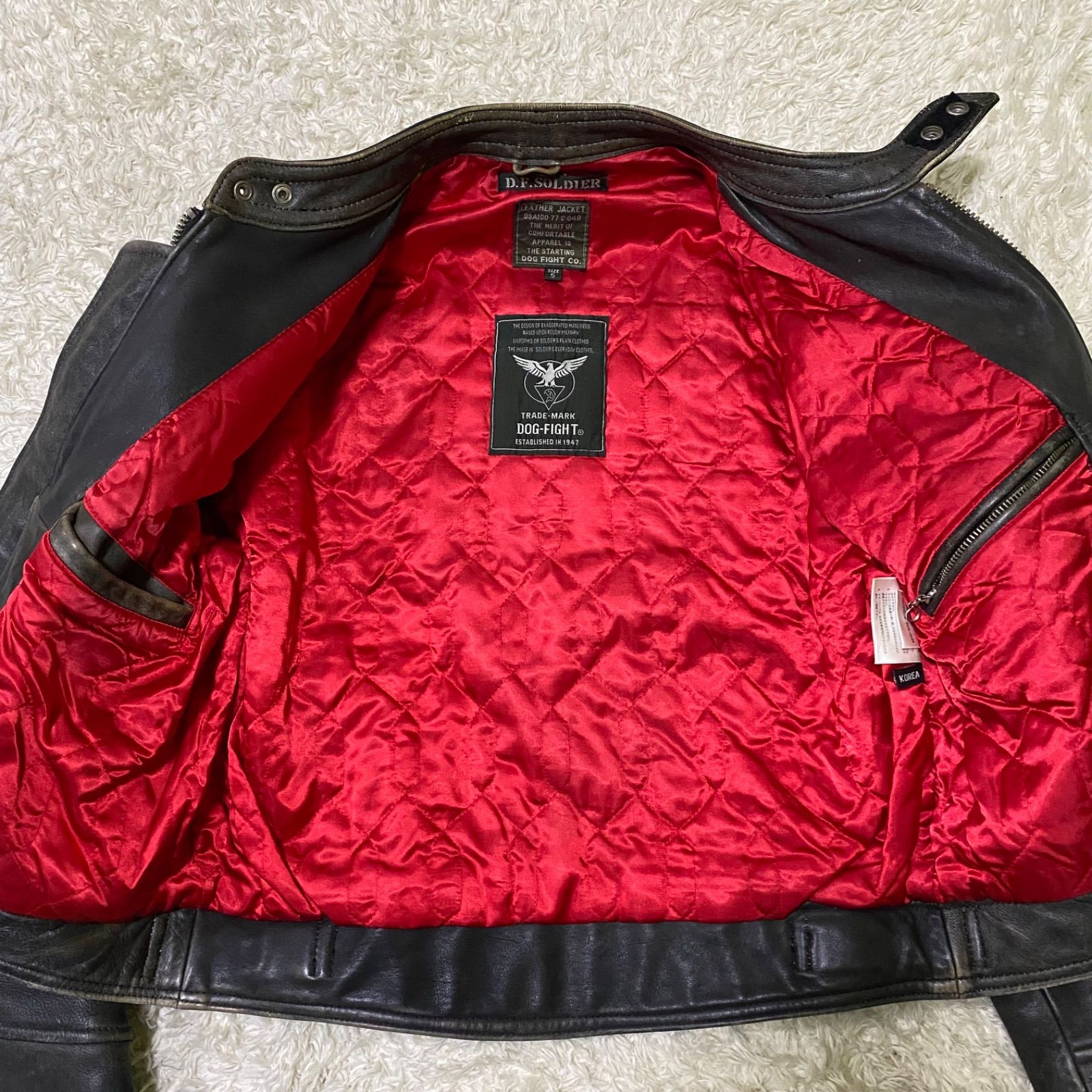 DOG FIGHT ドッグファイト D.F.SOLDIER レザージャケット ワッペン