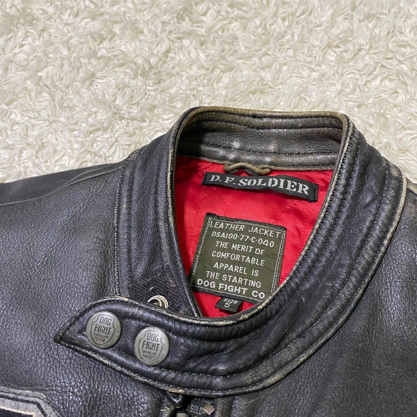 DOG FIGHT ドッグファイト D.F.SOLDIER レザージャケット ワッペン