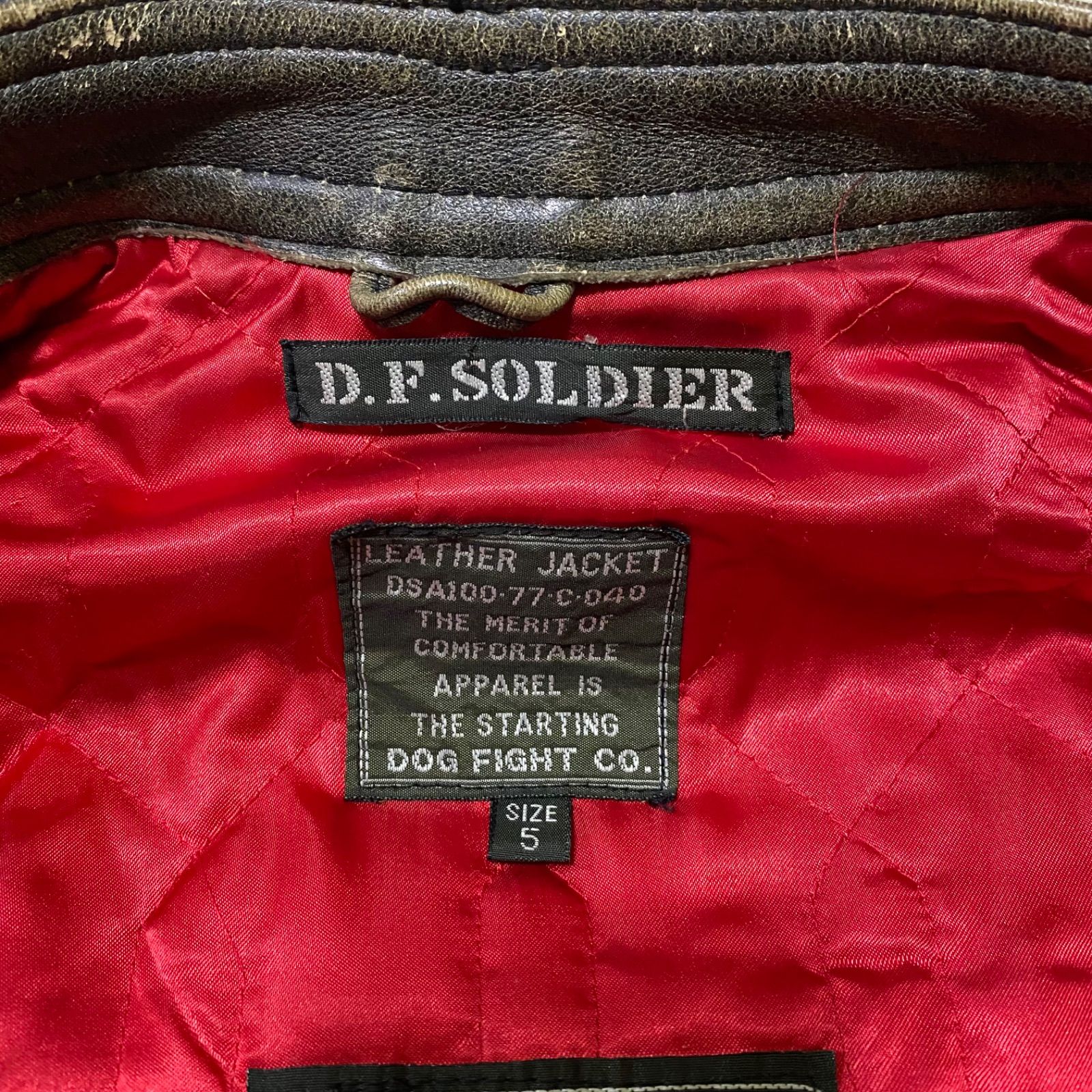 DOG FIGHT ドッグファイト D.F.SOLDIER レザージャケット ワッペン