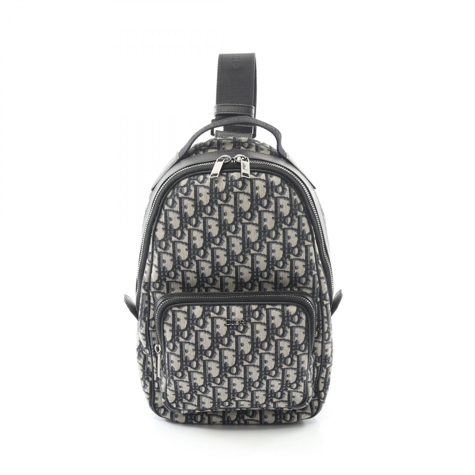 ディオール Dior ウエストバッグ ボディバッグ Rider スリングバッグ オブリーク ジャカード H 27 E ネイビー キャンバス レザー ミニ