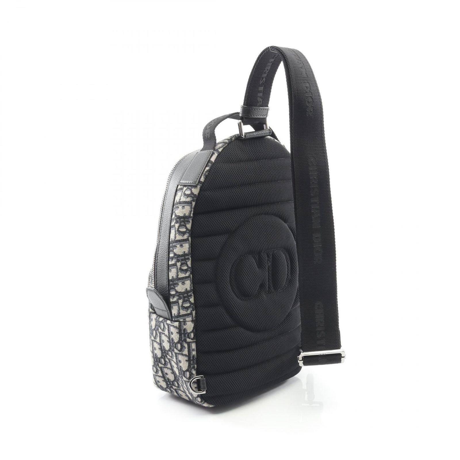 ディオール Dior ウエストバッグ ボディバッグ Rider スリングバッグ オブリーク ジャカード -H 27 E ネイビー キャンバス レザー ミニ