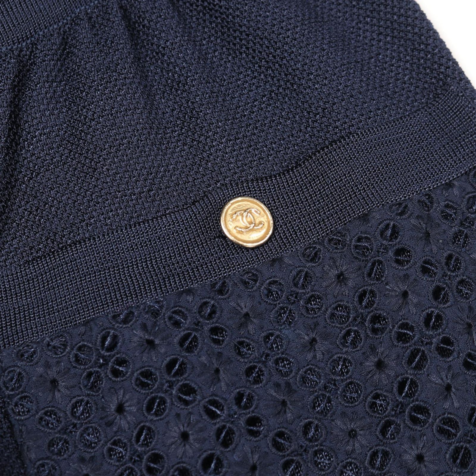 シャネル CHANEL パンツ ココマークボタン レースポケット ニット  