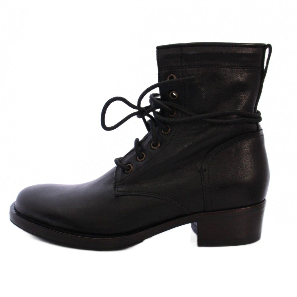 ブッテロ BUTTERO ショートブーツ レースアップ レザー 35.5 黒 /BM