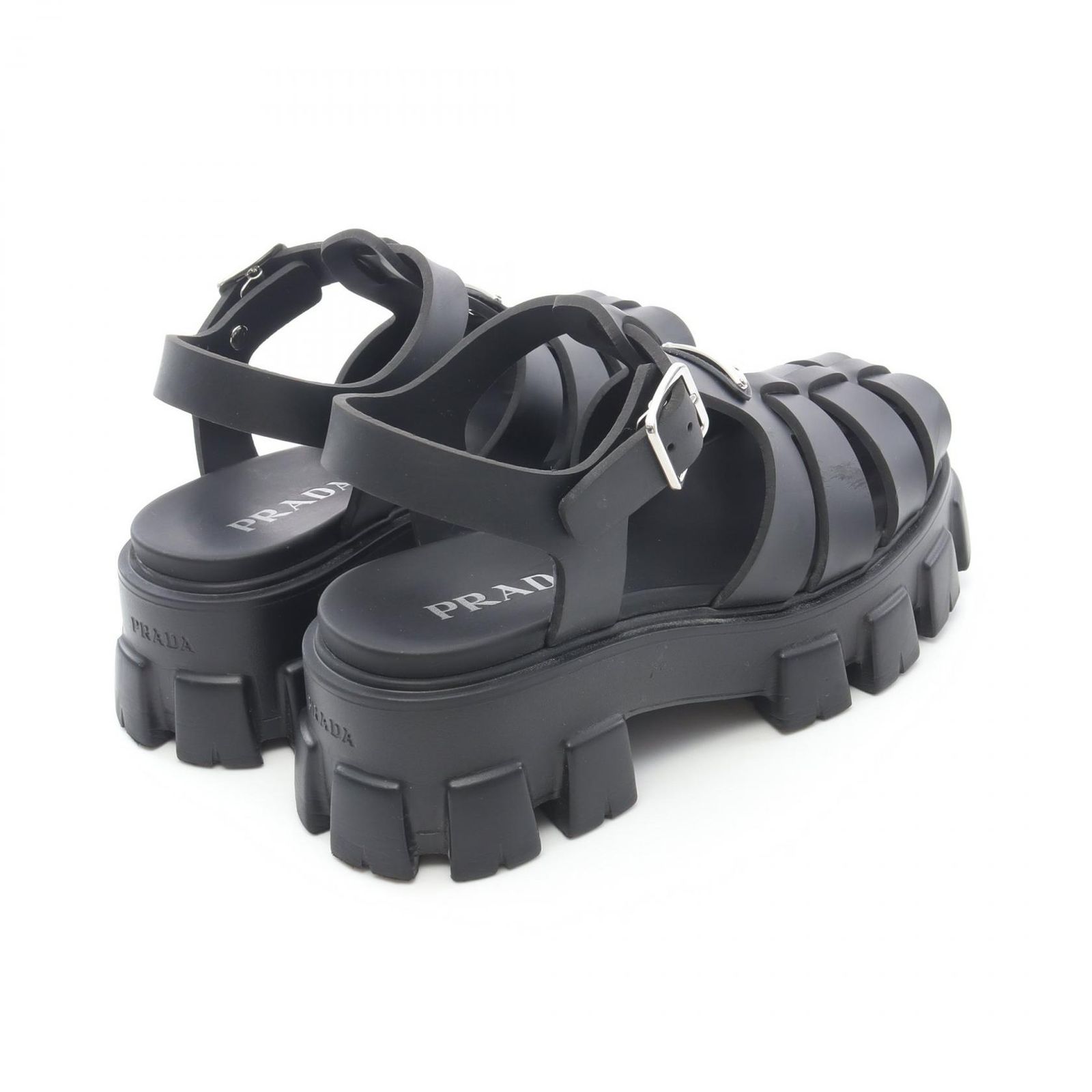 プラダ PRADA サンダル モノリス ブラック その他 モノリス ラバー