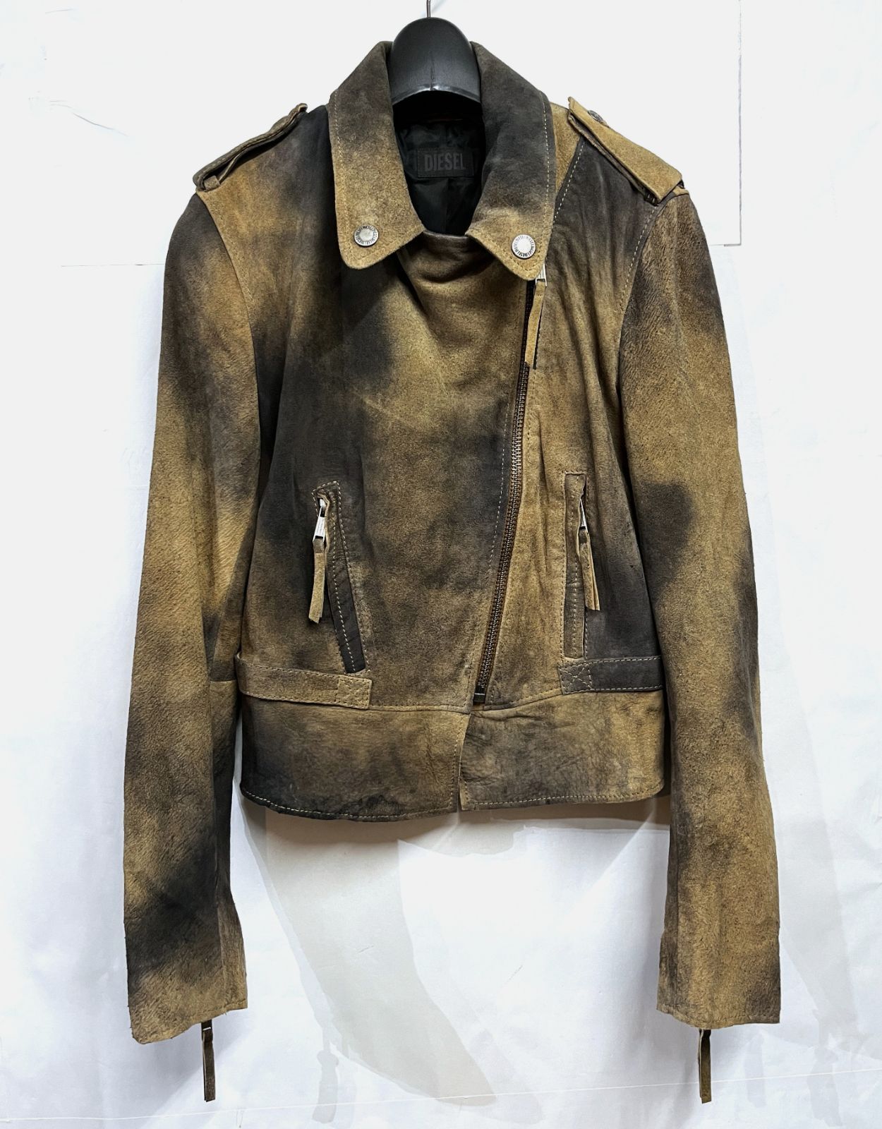 DIESEL｜ディーゼル ラムレザー スエード ヴィンテージ加工 ライダース
