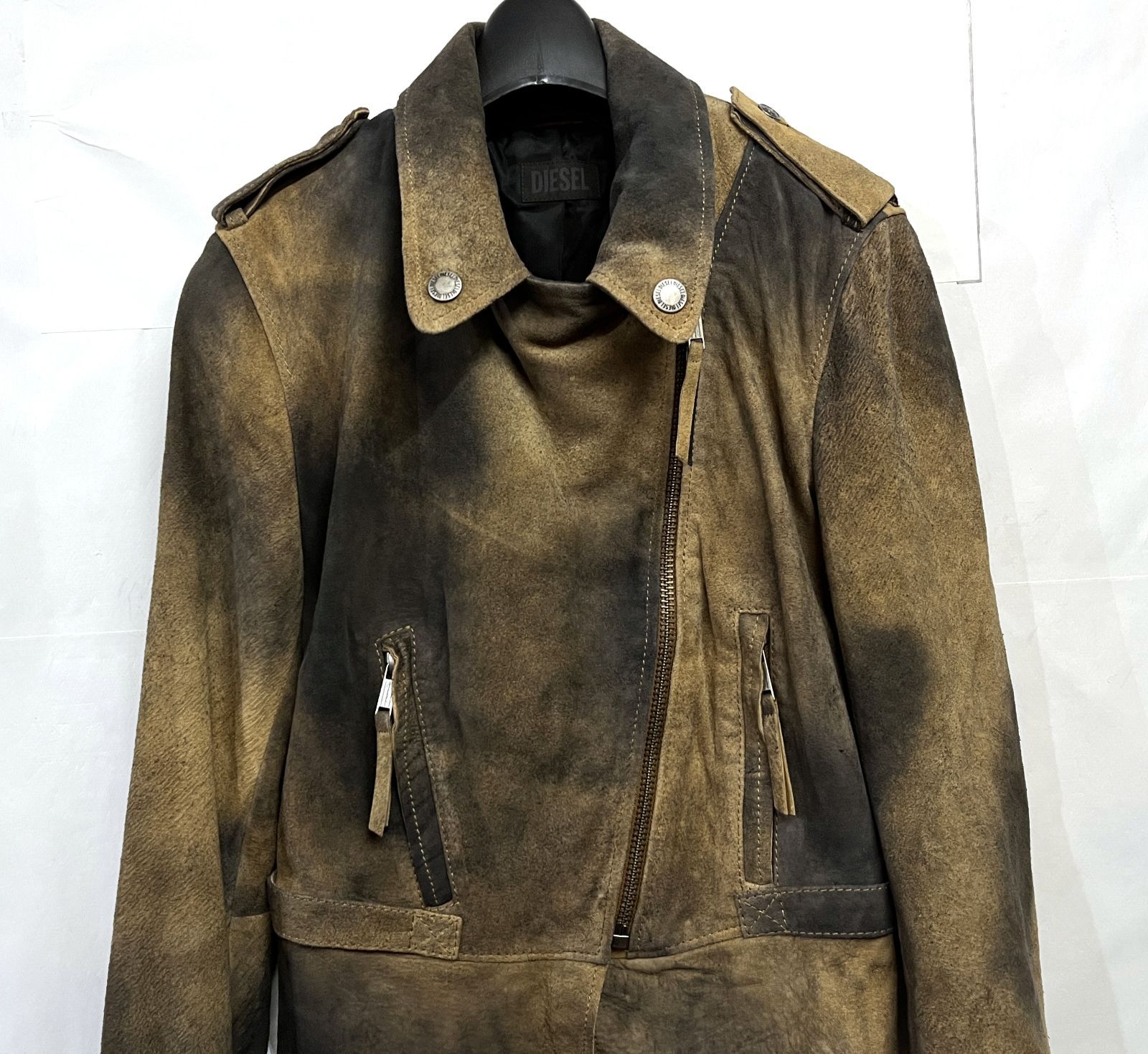 DIESEL｜ディーゼル ラムレザー スエード ヴィンテージ加工 ライダース