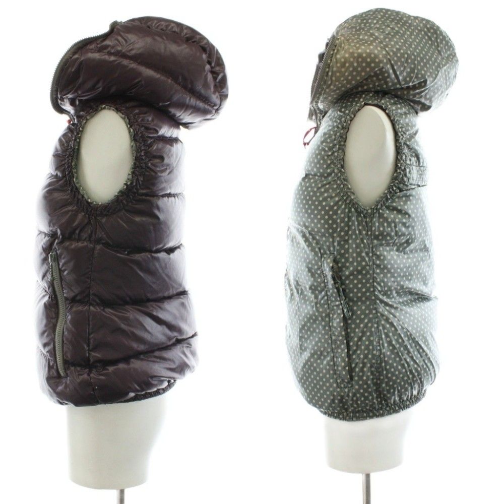 デュベティカ Febe-erre ダウンベスト ジップアップ リバーシブル ナイロン アウター 40 グレー 紫 パープル D.1565.00-1035 R AN 54