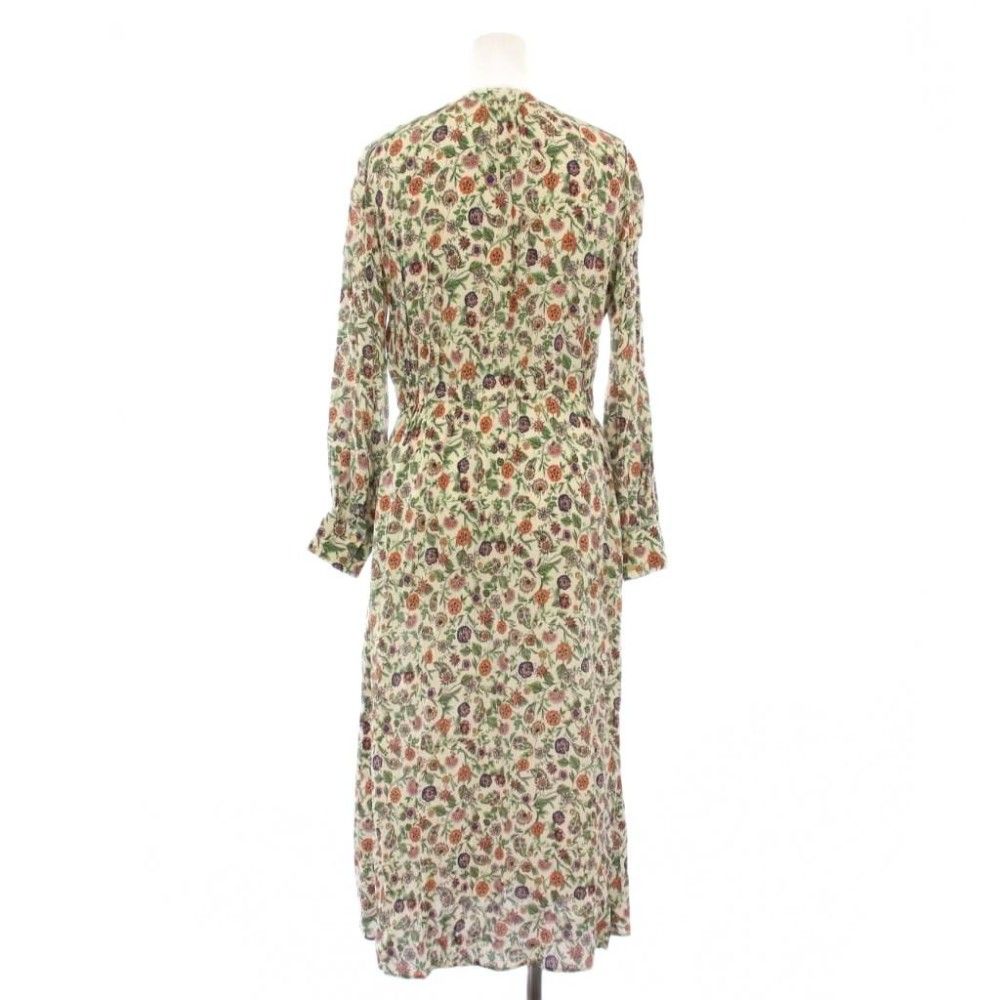  アナイ ANAYI シャツワンピース ミモレ ロング 長袖 Vネック 花柄 総柄 36 マルチ BB 長袖 七分袖 その他