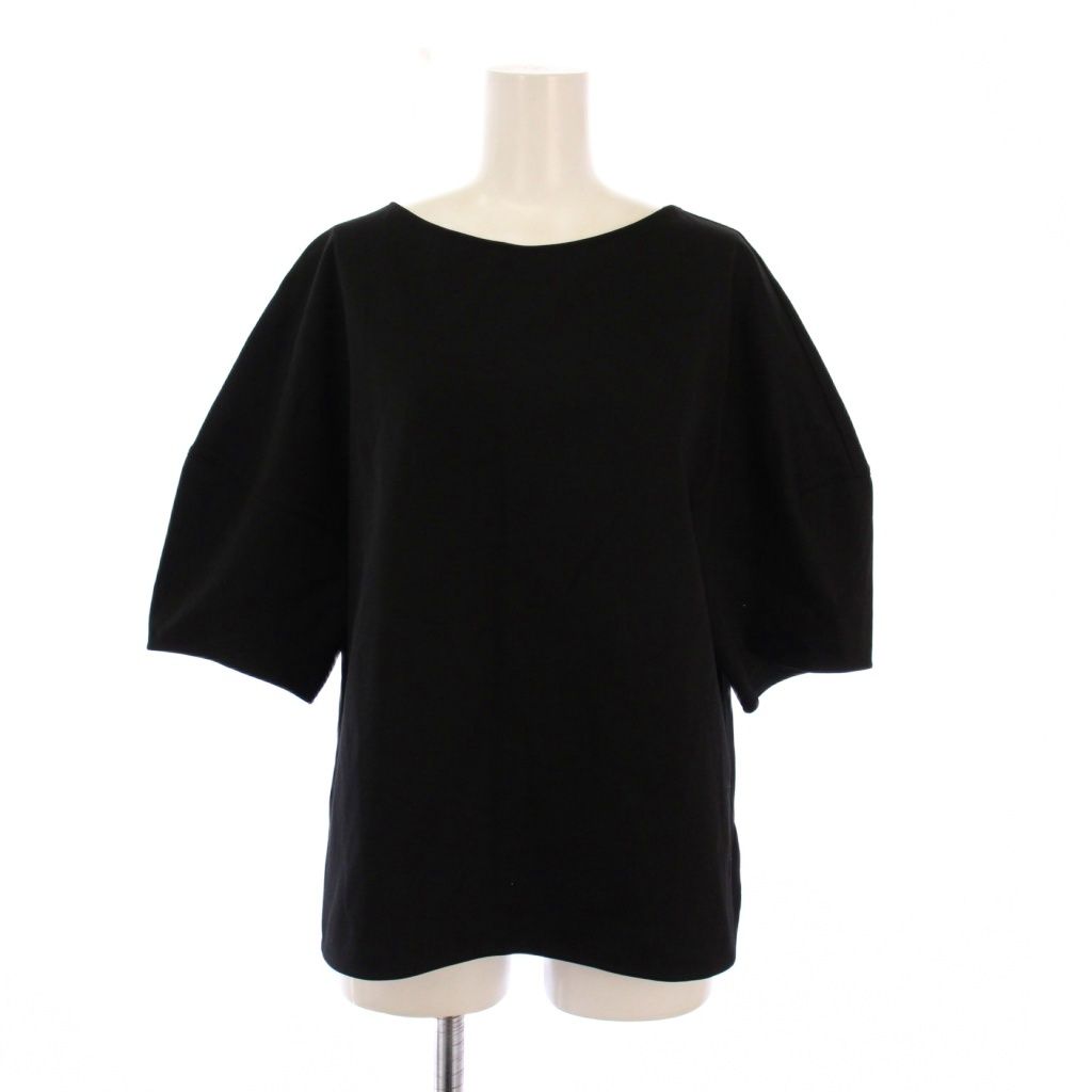 セオリーリュクス theory luxe 24 SS BASALT ADYNA カットソー 半袖 クルーネック 無地 ストレッチ ワンカラー 38 黒 ブラック タグ付き |BB