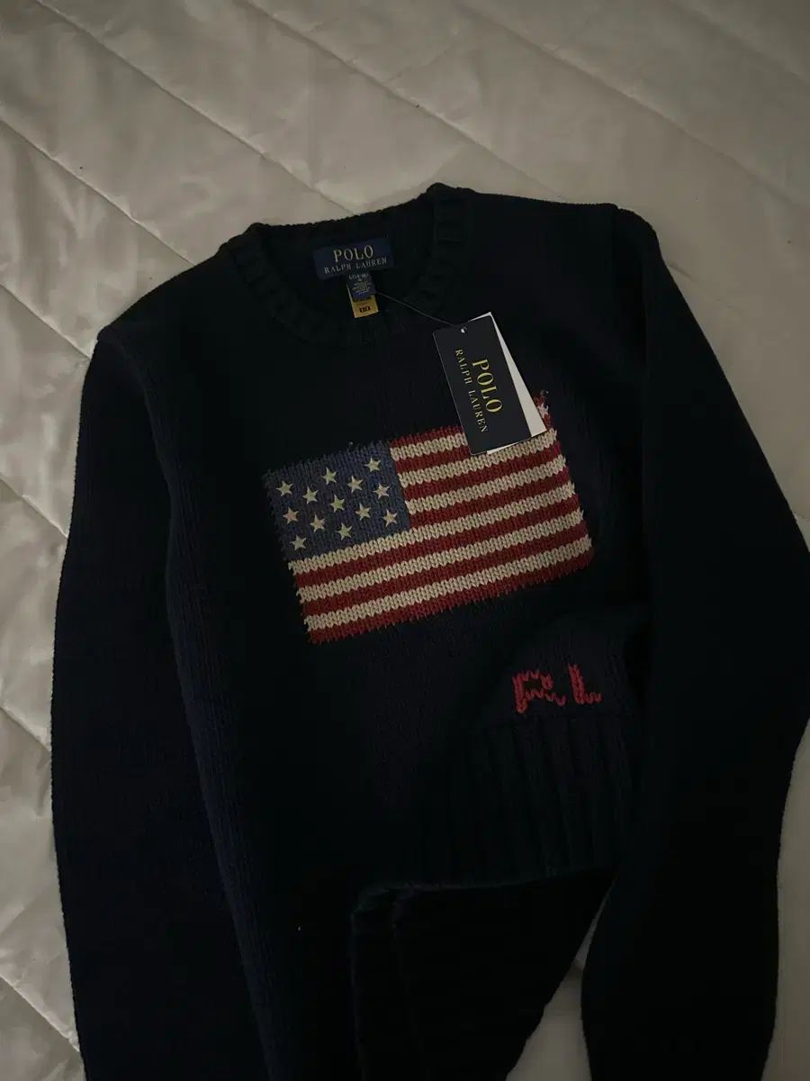 Polo Kids ポロキッズ BOYS ボイプラ 星条旗ニット 14 16 成人44 66