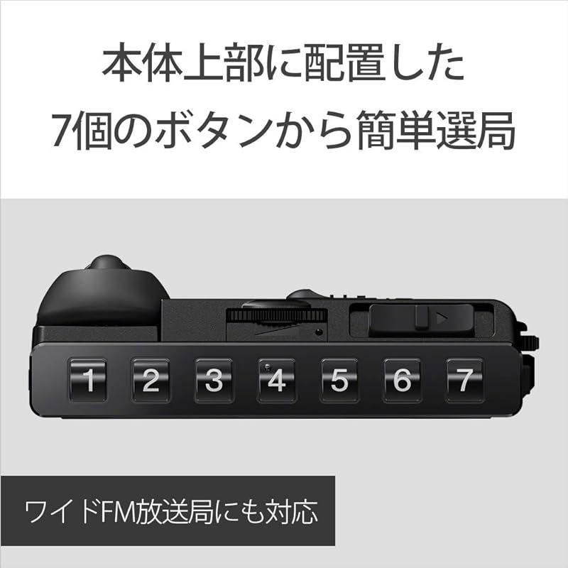 ソニー PLLシンセサイザーラジオ FM/AM/ワイドFM対応 片耳巻取り 名刺
