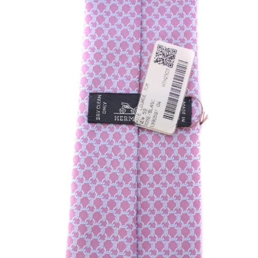 エルメス HERMES ネクタイ 総柄 シルク フランス製 ピンク 339059 T BM OH