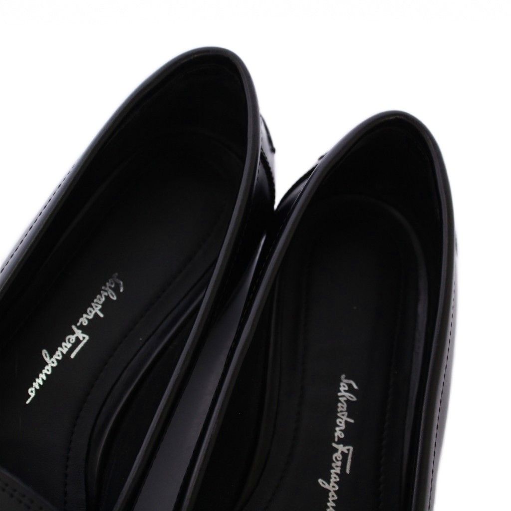 良品✨ フェラガモ ローファー VIVALD ヴァラリボン レザー ブラック フェラガモ☆VIVA LOAFERローファー (FERRAGAMO/ローファー