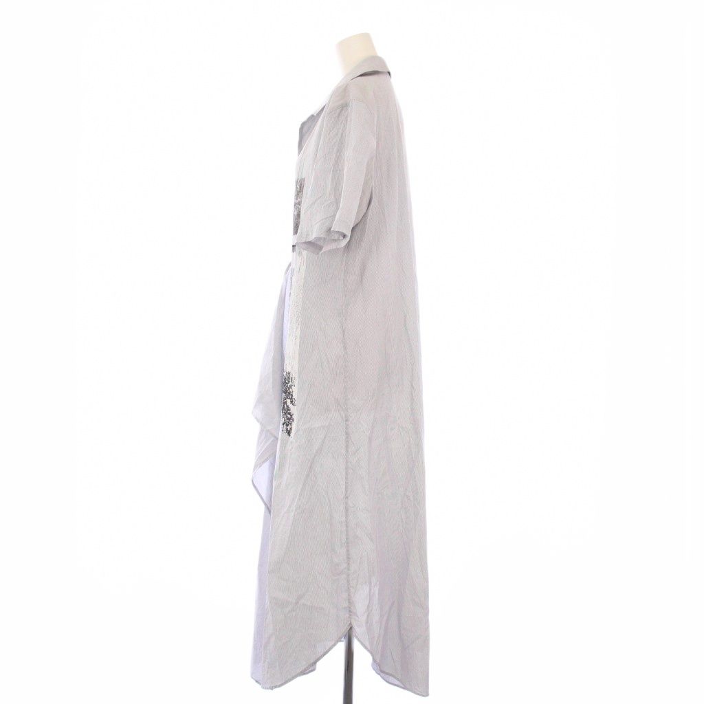 ワイズ Y s ヨウジヤマモト シャツワンピース 半袖 ロング プリント 1 グレー YI-D 01-027 KH