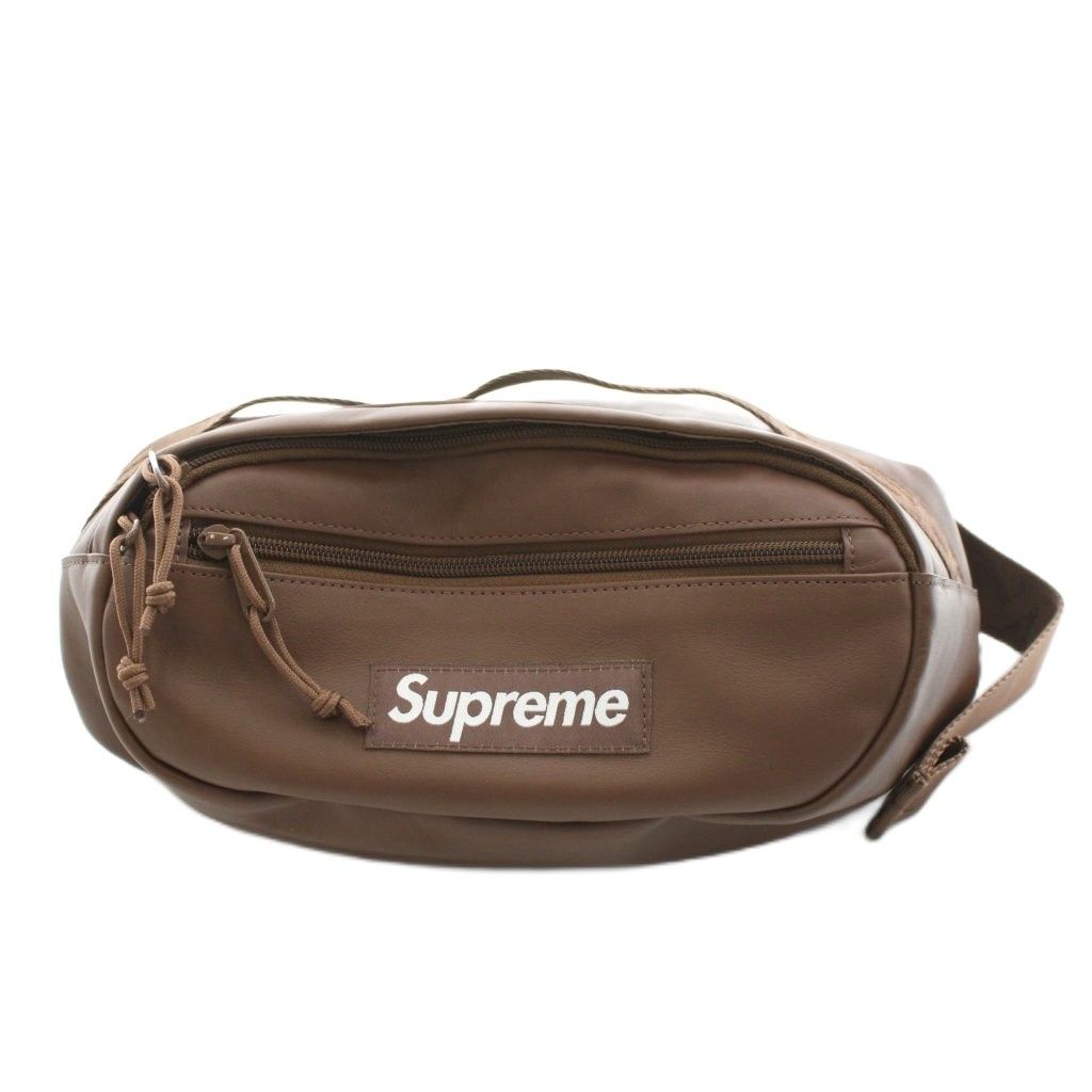 シュプリーム SUPREME 24 AW Leather Waist Bag ウエストバッグ ボディバッグ ロゴ レザー 茶 ブラウン AN 21