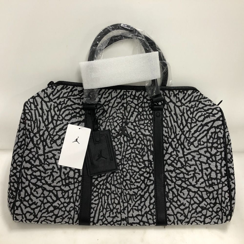 02 w 21300 JORDAN ジョーダン ICON DUFFLE BAG アイコンダッフルバッグ ブラック カンボジア製 メンズ タグ 袋あり ボストンバッグ ポリエステル MM 0978-100 品