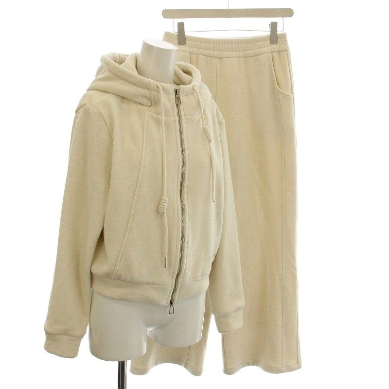 アンド アンドコー ANDREA Co ハイパイルセットアップ 起毛 パーカー パンツ F 白 ホワイト anmi 6829 G