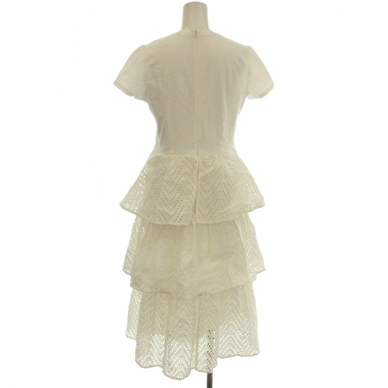 ボーダーズアットバルコニー BORDERS at BALCONY LACE DRESS レース ワンピース 半袖 ロング 36 白 ホワイト BD 2111-3 E-22 G