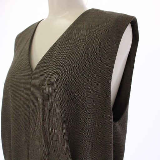  ジョンスメドレー JOHN SMEDLEY ワンピース ロング ノースリーブ Vネック ウエストリボン付き グレー BM 長袖 七分袖 その他