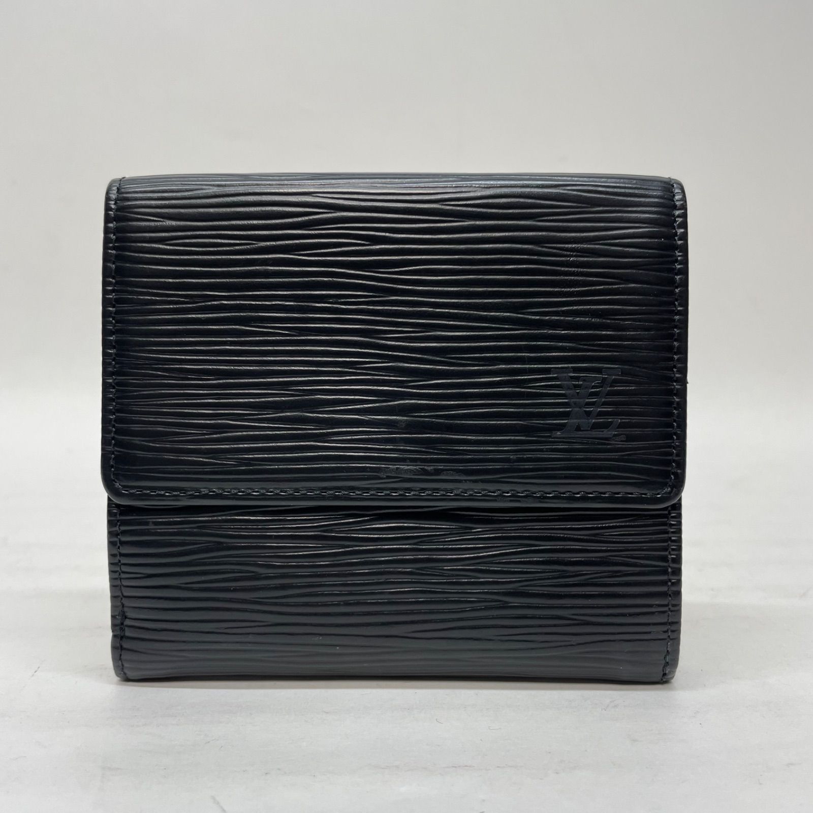 3021 LOUIS VUITTON ルイヴィトン エピ ブラック 三つ折り財布 エリーズ