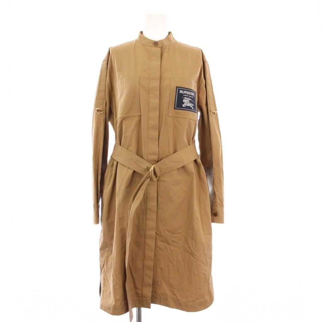 バーバリー ロンドン LONDON ベルテッドシャツドレス ワンピース 長袖 ロング 36 ベージュ 8065794 KH