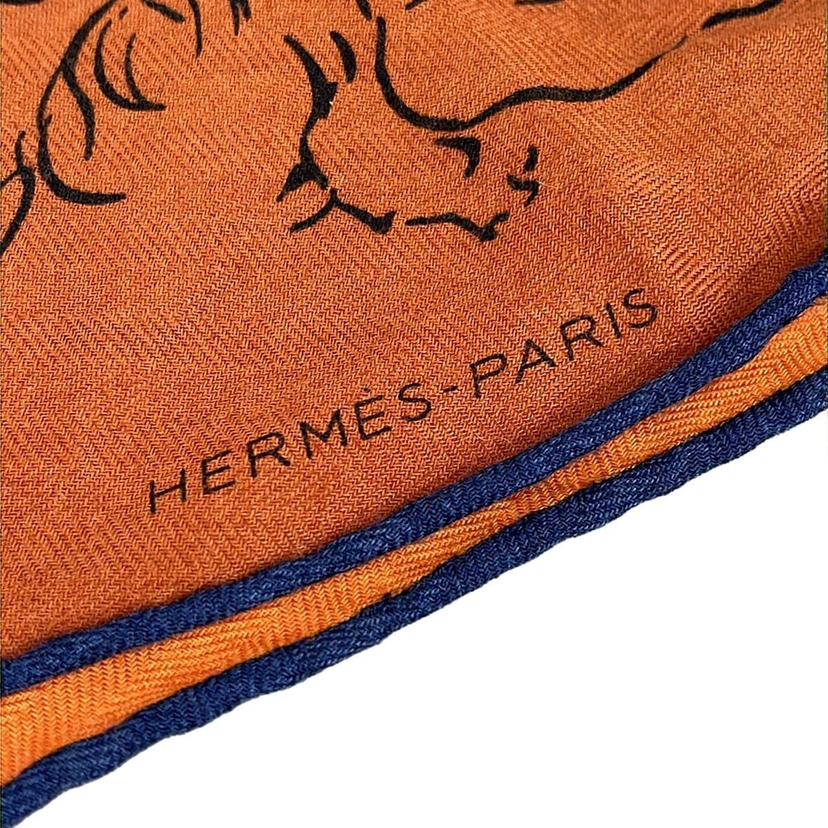 HERMES(エルメス) ストール(ショール)美品 ロサンジュ オレンジ