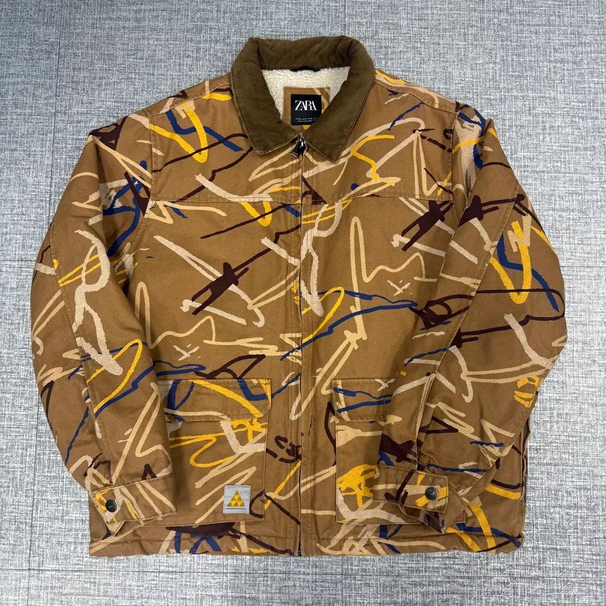 ZARA ザラ ワーク ジャケット ブルゾン L ブラウン ダック ZARA ザラ ワーク ジャケット ブルゾン L ブラウン ダック - メルカリ